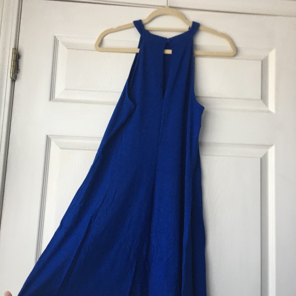 Express High-Neck Blue Dress - Picture 2 of 5